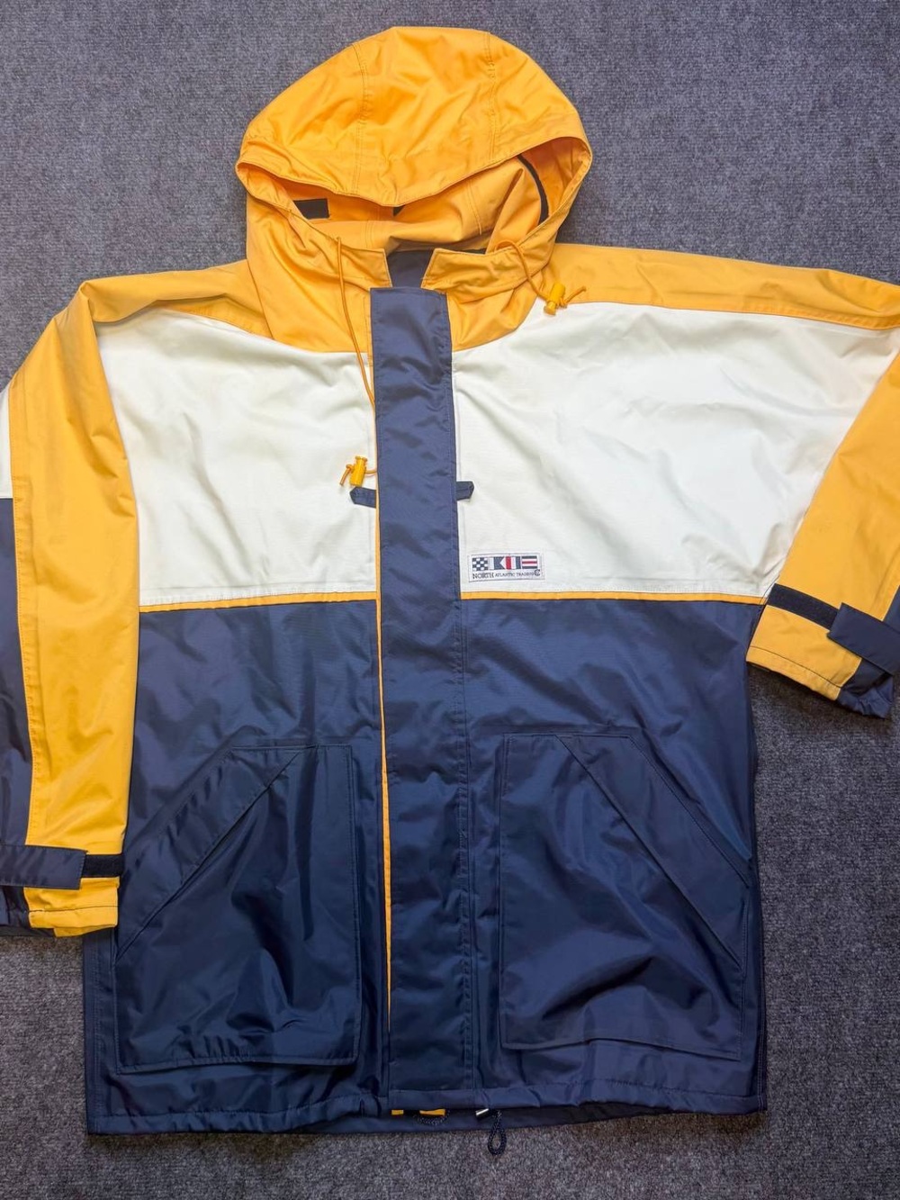 North Atlantic Trading Mens Vintage Sailing Jacket L Color Block Rain Windbreake